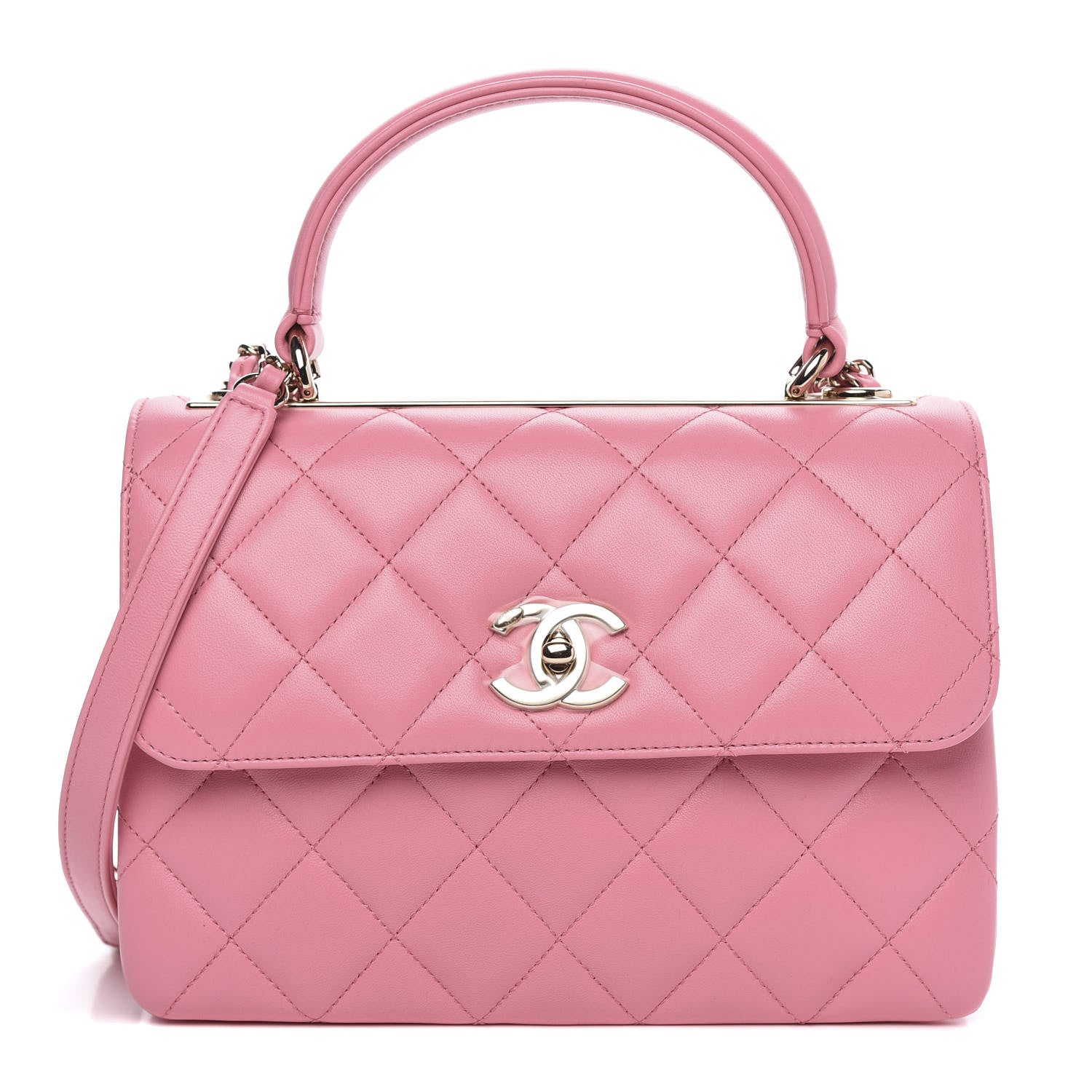 Chanel Lambskin Quilted Small Trendy CC Flap Dual Handle Bag Pink 1 of 12