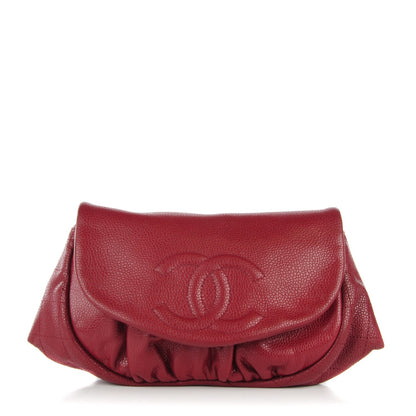 Chanel Caviar Half Moon Wallet On Chain WOC Dark Red 1 of 8