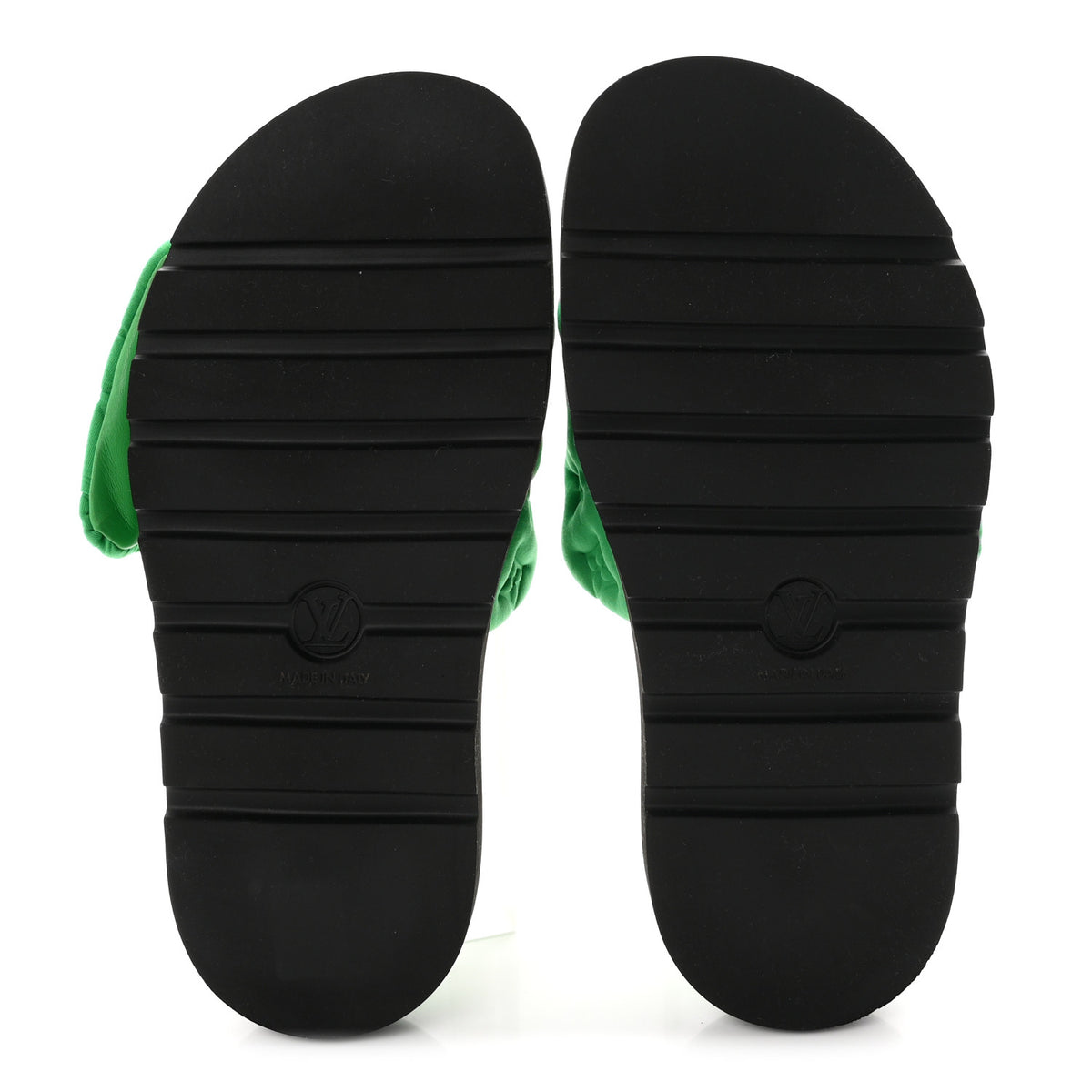 Technical Fabric Embossed Monogram Pool Pillow Comfort Mules 41 Green