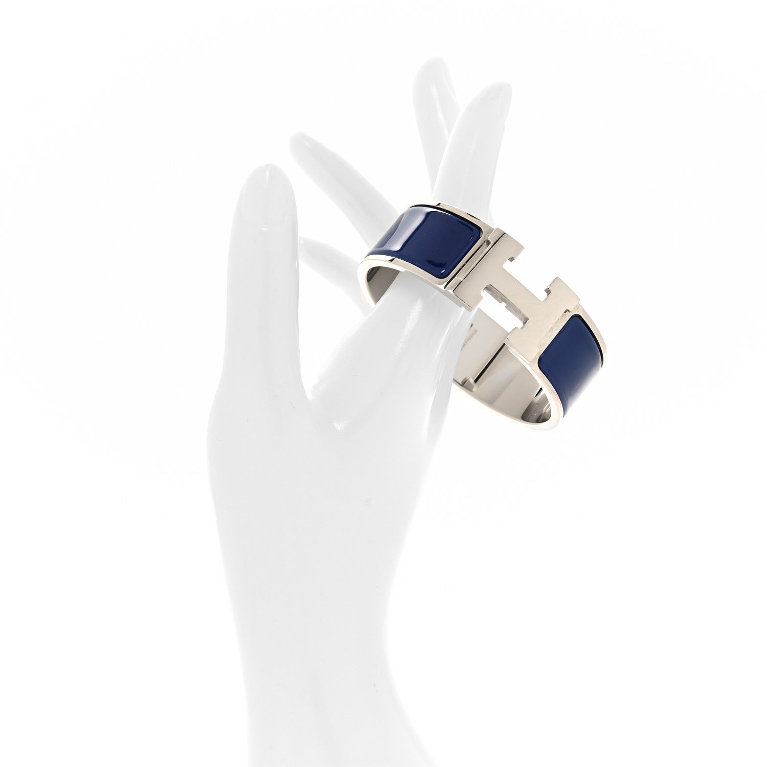 Hermes Enamel Wide Clic Clac H Bracelet PM Bleu Indigo 2 of 5