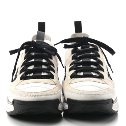 Chanel Fabric Calfskin Suede CC Sneakers 40 White Black 2 of 8