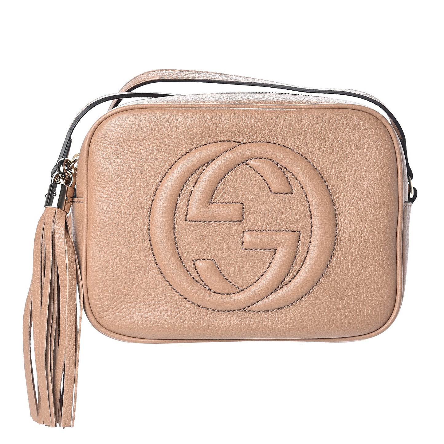 Pebbled Calfskin Small Soho Disco Bag Camelia