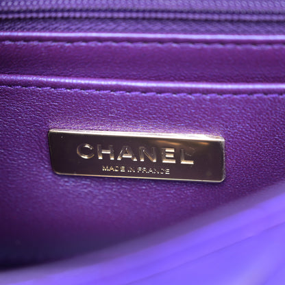 Chanel Mirror Calfskin Metallic Calfskin Quilted Hollywood Boulevard Mini Flap With Star Coin Purse Purple 7 of 12