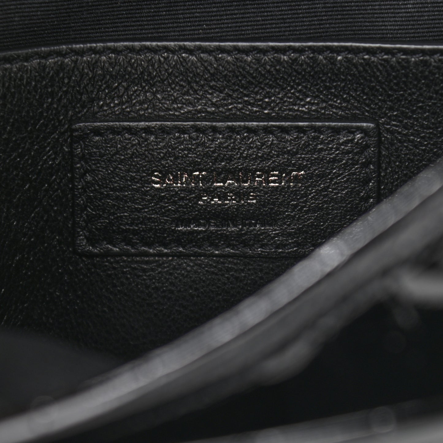 Patent Crocodile Embossed Lambskin Monogram Baby Niki Chain Satchel Black