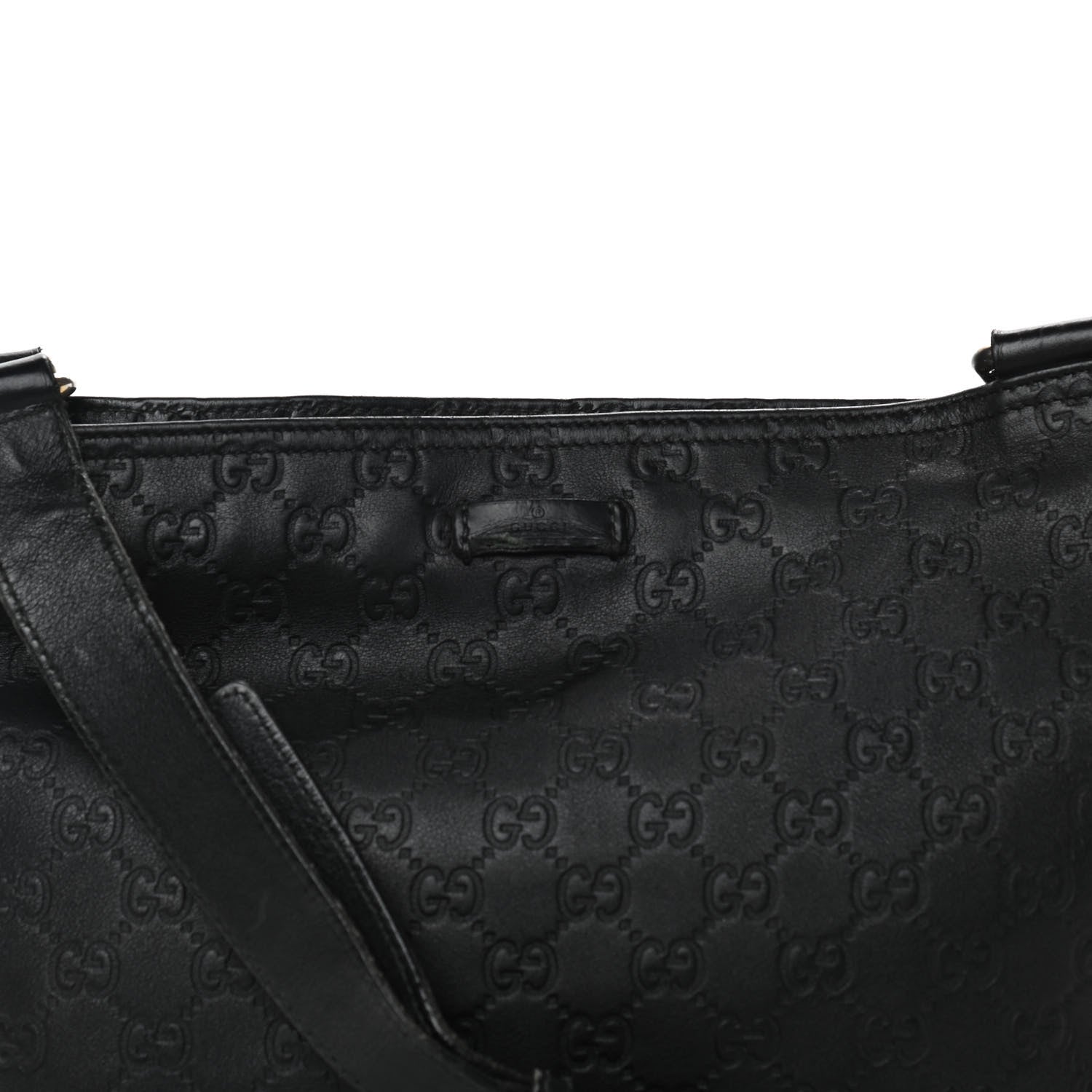 Gucci Guccissima Medium Flat Messenger Bag Black 8 of 10
