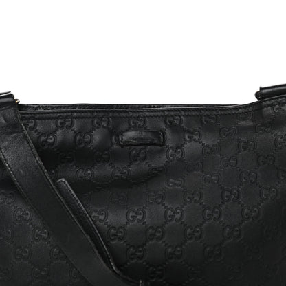 Gucci Guccissima Medium Flat Messenger Bag Black 8 of 10