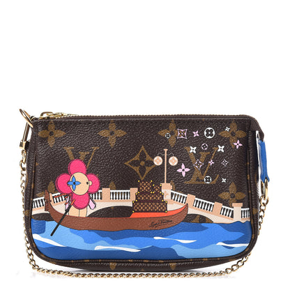 Louis Vuitton Monogram 2019 Christmas Animation Mini Venice Pochette Accessories Blue 1 of 7
