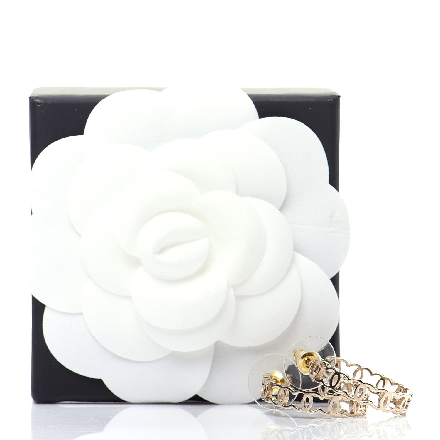 Chanel Metal CC Hoop Earrings Gold 4 of 4