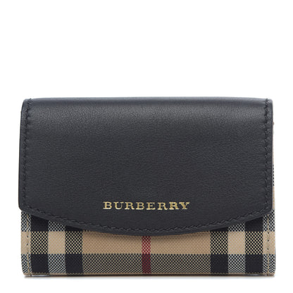 Burberry Calfskin House Check Chesam Card Case Black 1 of 7