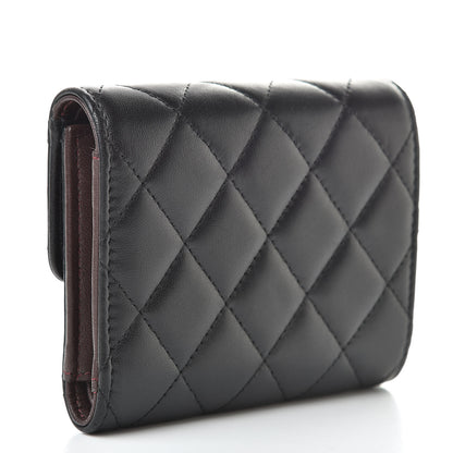 Chanel Lambskin Quilted Compact Flap Wallet Black 3 of 10