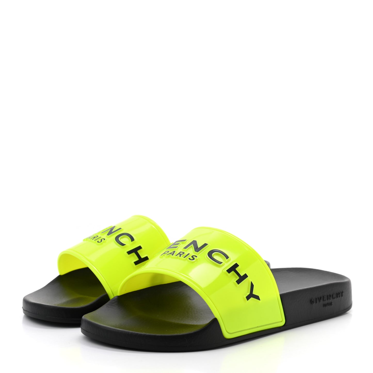 Rubber Logo Womens Pool Slide Sandals 37 Fluo Yellow