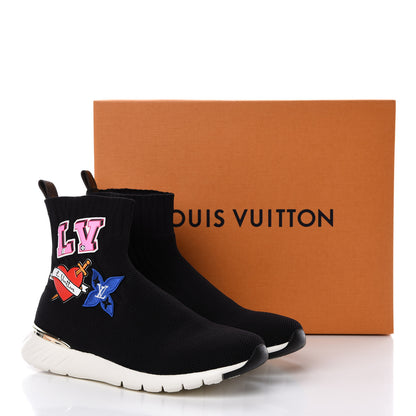 Louis Vuitton Stretch Fabric LV Black Heart Sock Sneaker 40 Black 10 of 10