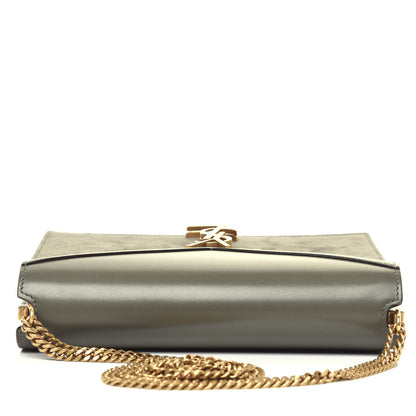Saint Laurent Smooth Calfskin Suede Monogram Cassandra Clasp Bag Olive Green 12 of 14