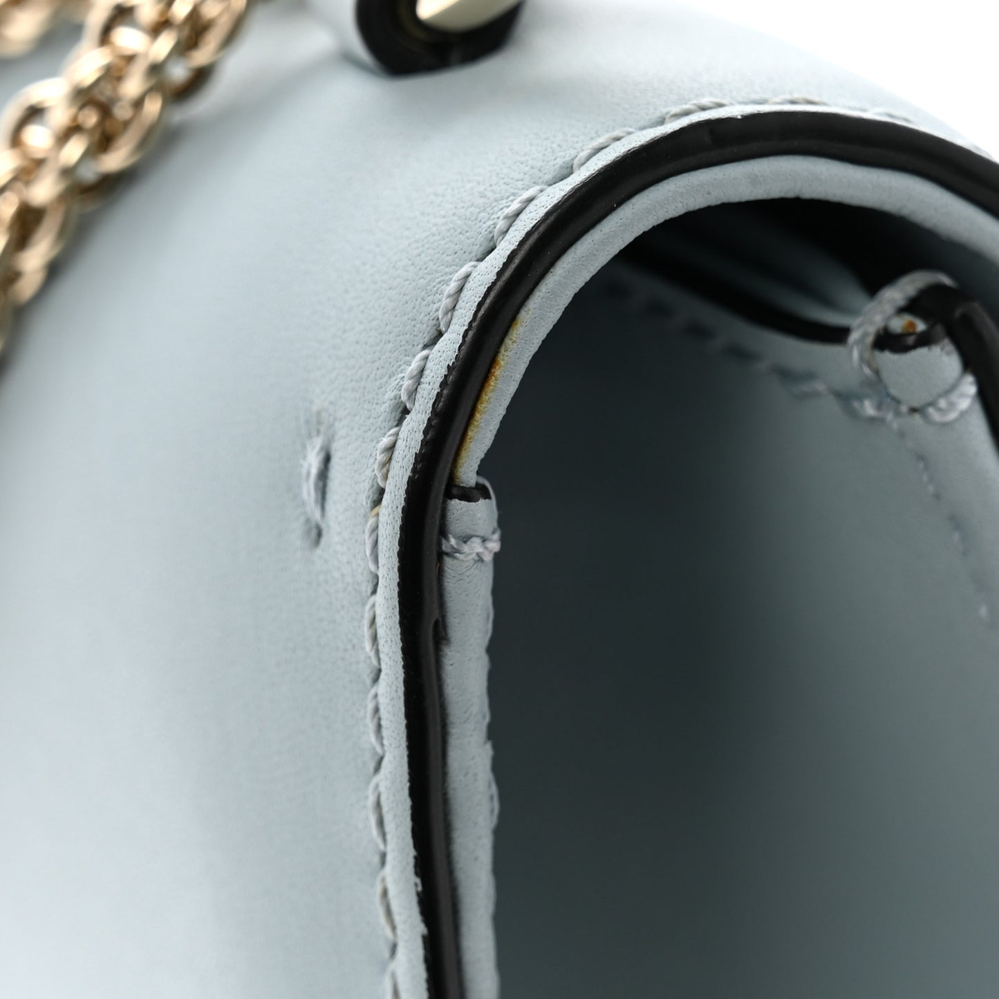 Vitello Small Glam Lock Rockstud Flap Sky Sorbet
