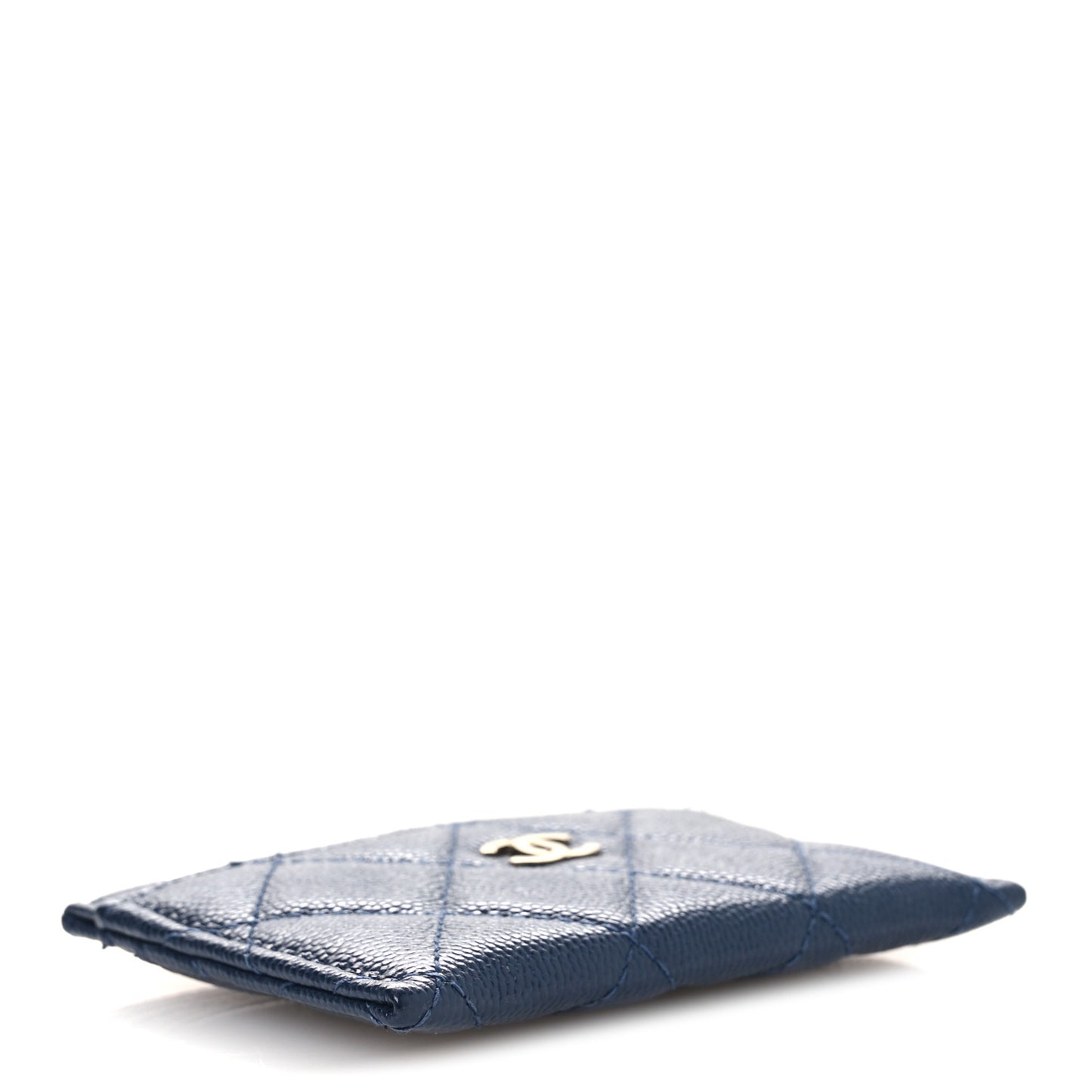 Caviar Quilted Card Holder Navy