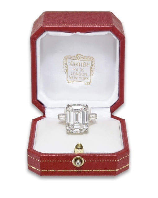 Cartier 16.26 Carat Emerald Cut Diamond and Platinum Ring 2 of 3
