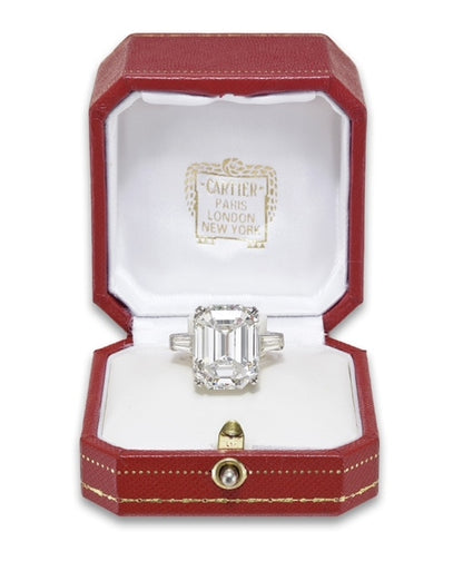Cartier 16.26 Carat Emerald Cut Diamond and Platinum Ring 2 of 3