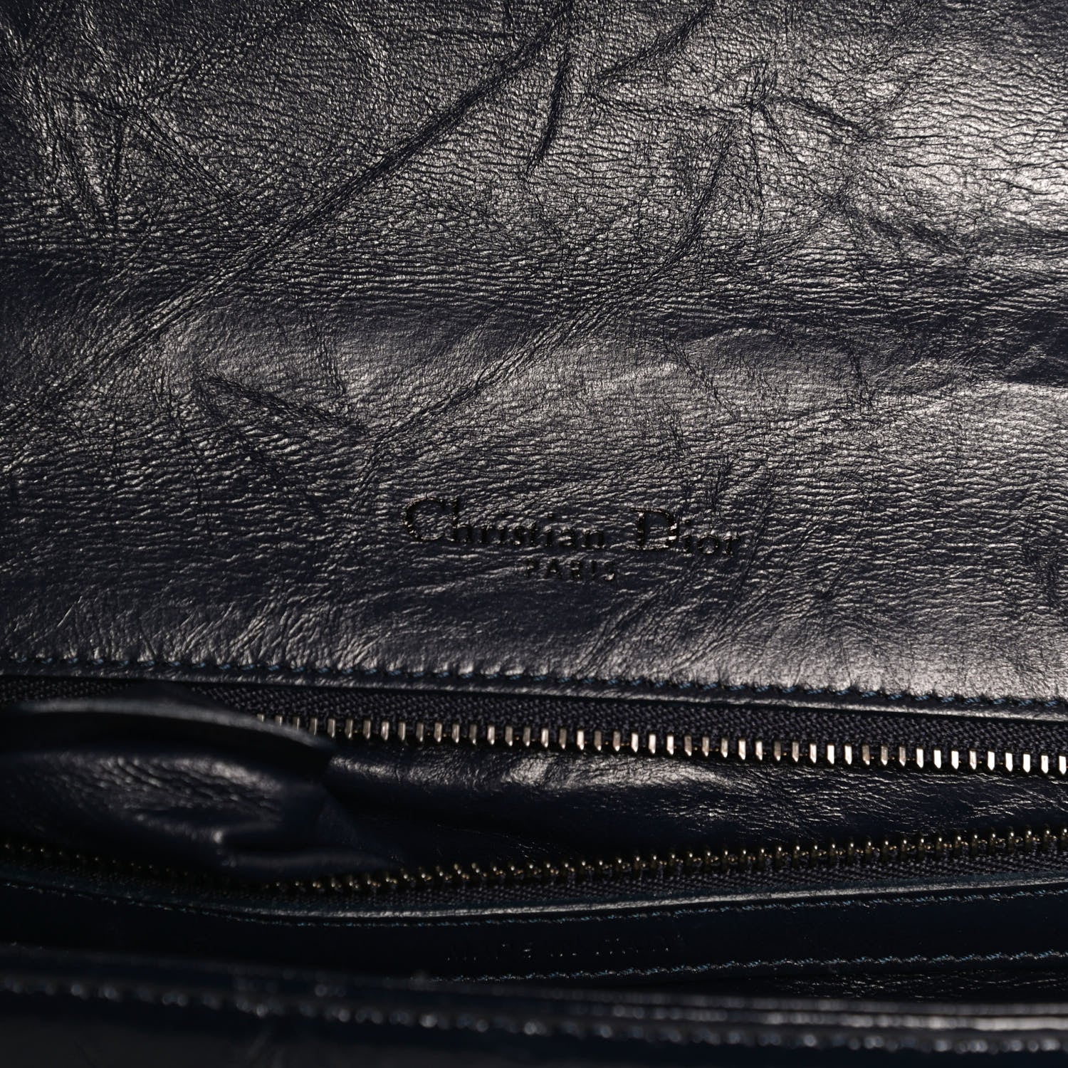 Christian Dior Crinkled Lambskin Cannage Medium Diorama Flap Bag Navy 6 of 11
