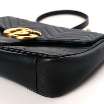 Gucci Calfskin Matelasse Medium GG Marmont Shoulder Bag Black 9 of 9