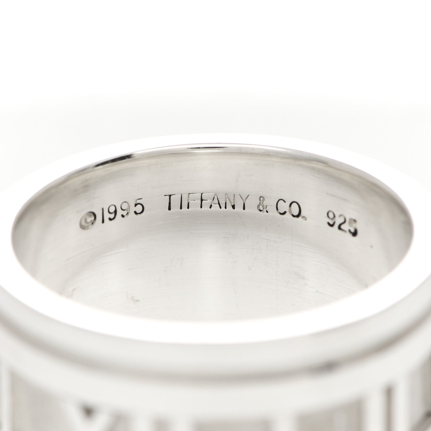 Sterling Silver 12mm Atlas Band Ring 56 7.5