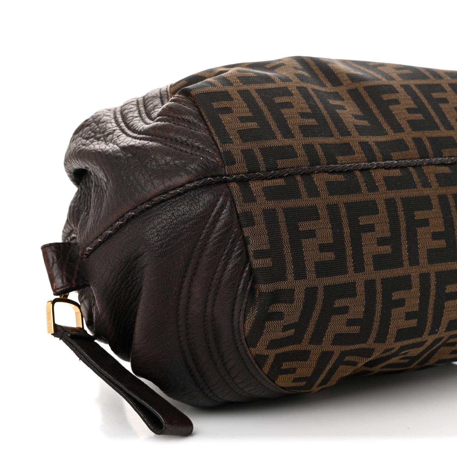 Fendi Zucca Nappa Nuvolata Vitello Tortuga Spy Bowler Tobacco Moro 9 of 10