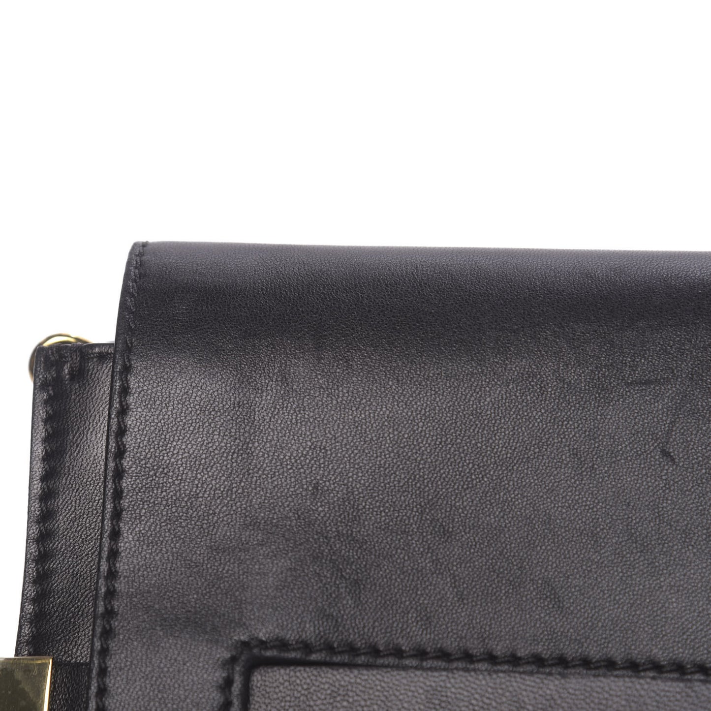 Lambskin Medium Elle Chain Clutch Black
