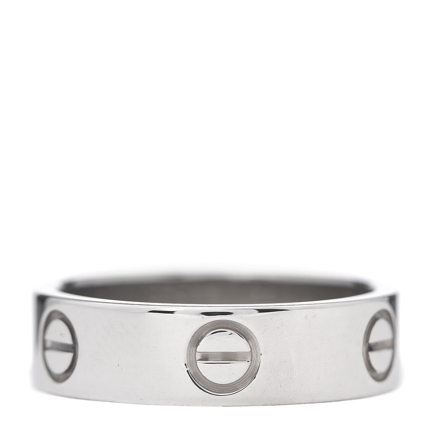 Cartier 18K White Gold 5.5mm LOVE Ring 55 7.25 1 of 4