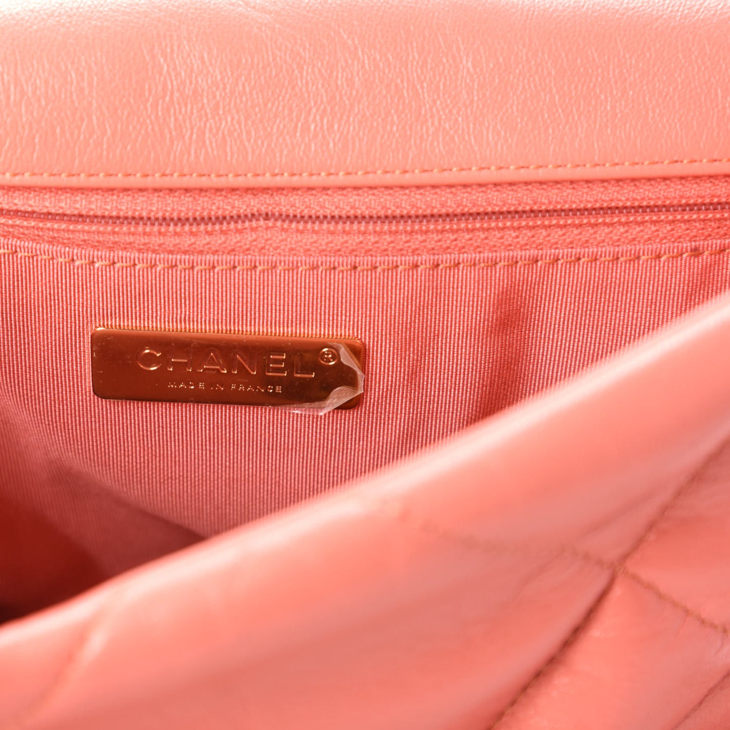 Goatskin Quilted Medium Chanel 19 Flap Orange
