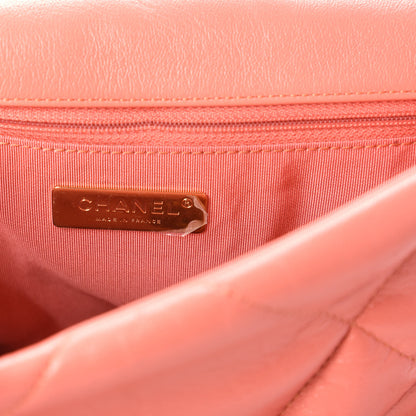 Chanel Goatskin Quilted Medium Chanel 19 Flap Orange 8 of 10