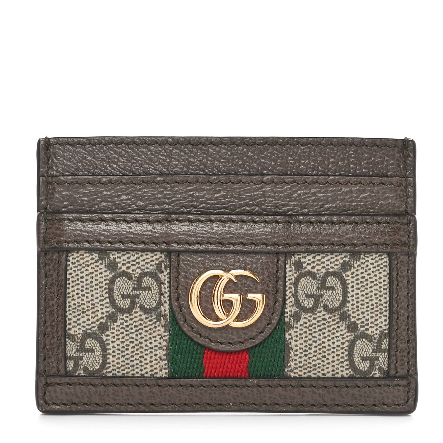 Gucci GG Supreme Monogram Ophidia Card Holder Brown 1 of 8