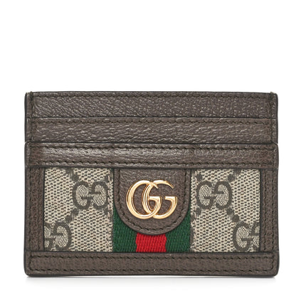 Gucci GG Supreme Monogram Ophidia Card Holder Brown 1 of 8