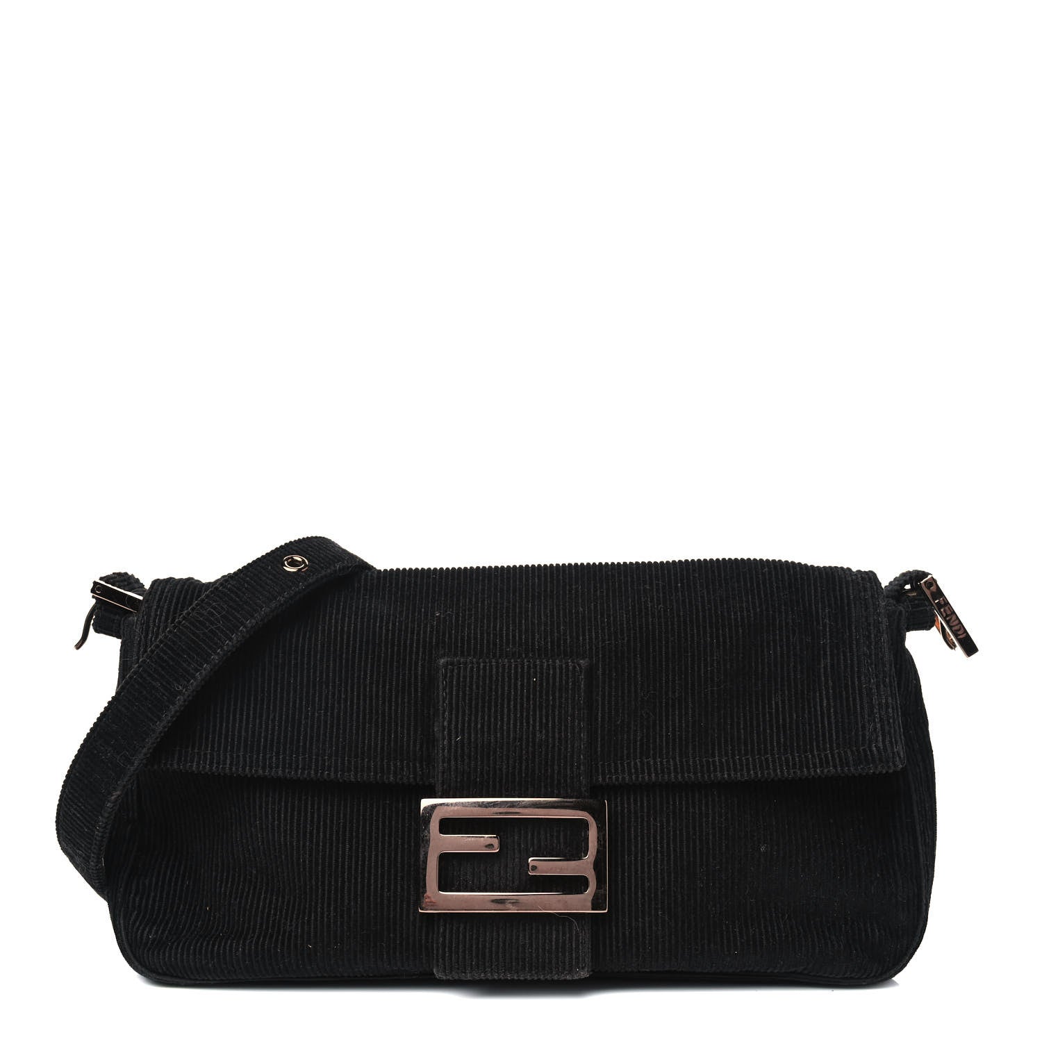 Fendi Corduroy Baguette Black 1 of 9