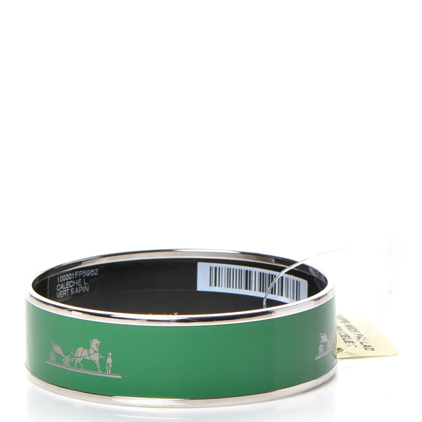 Enamel Wide Caleche Bracelet 62 Vert Sapin