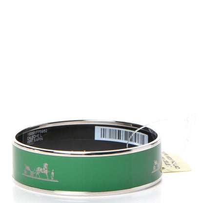 Hermes Enamel Wide Caleche Bracelet 62 Vert Sapin 3 of 5