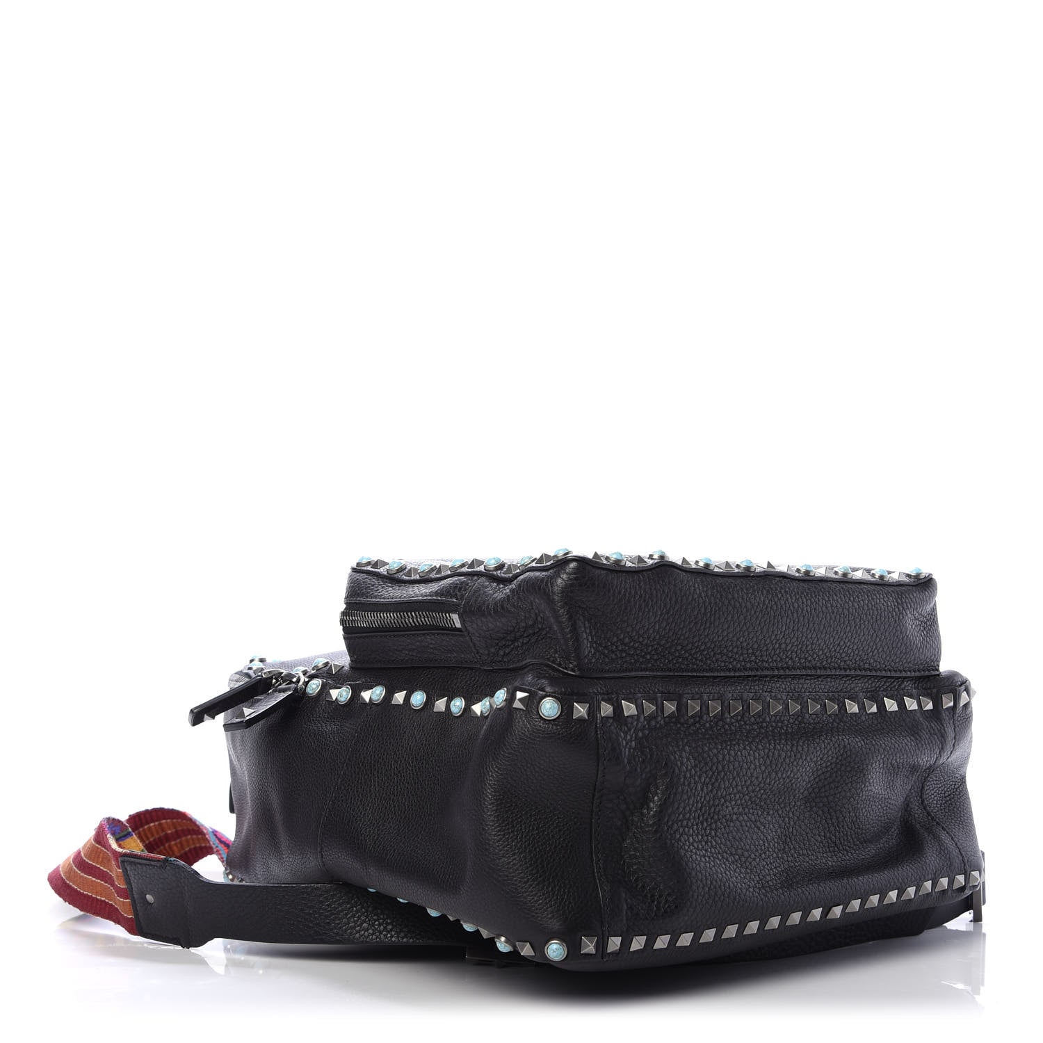 Valentino Garavani Pebbled Calfskin Medium Rockstud Rolling Backpack Black 3 of 14