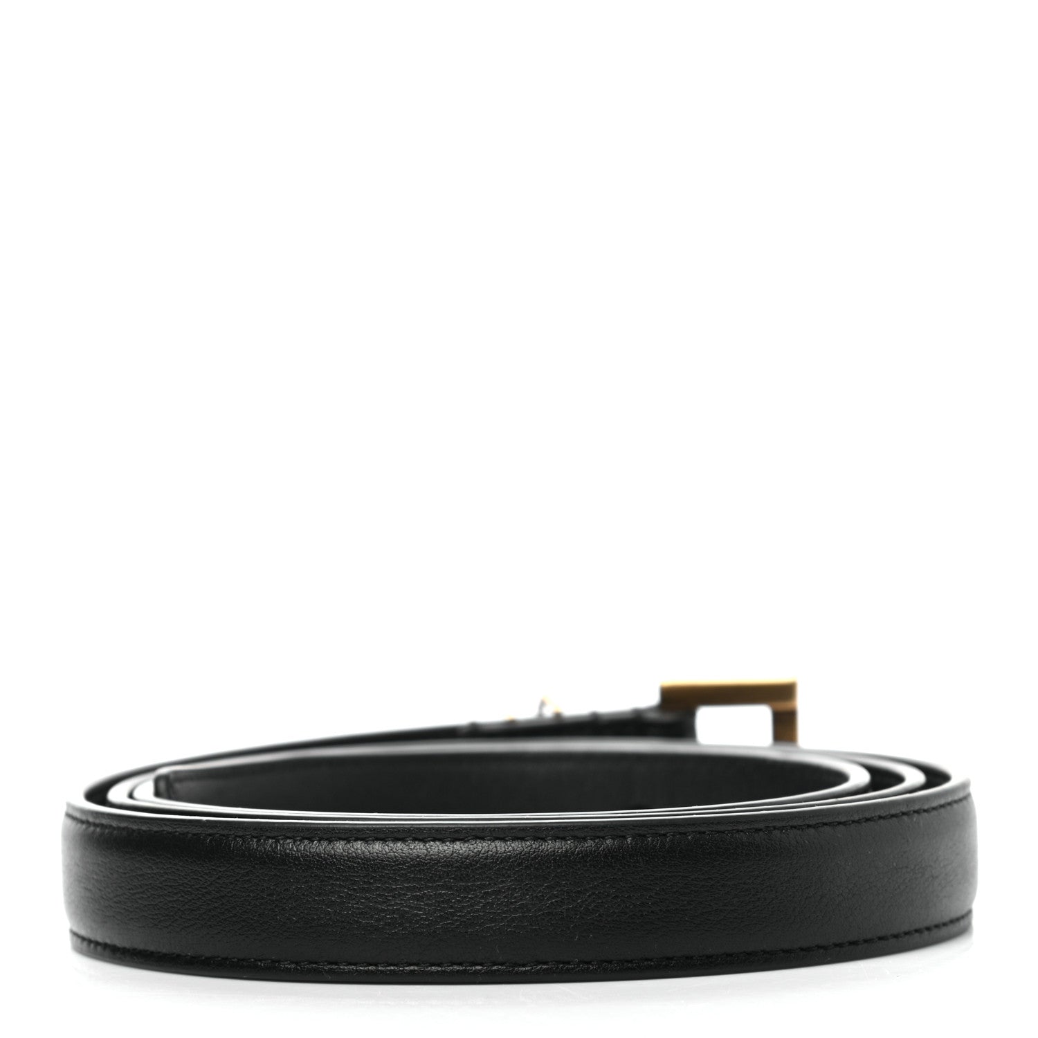 Saint Laurent Smooth Calfskin Monogram Square Buckle Belt 100 40 Black 2 of 6