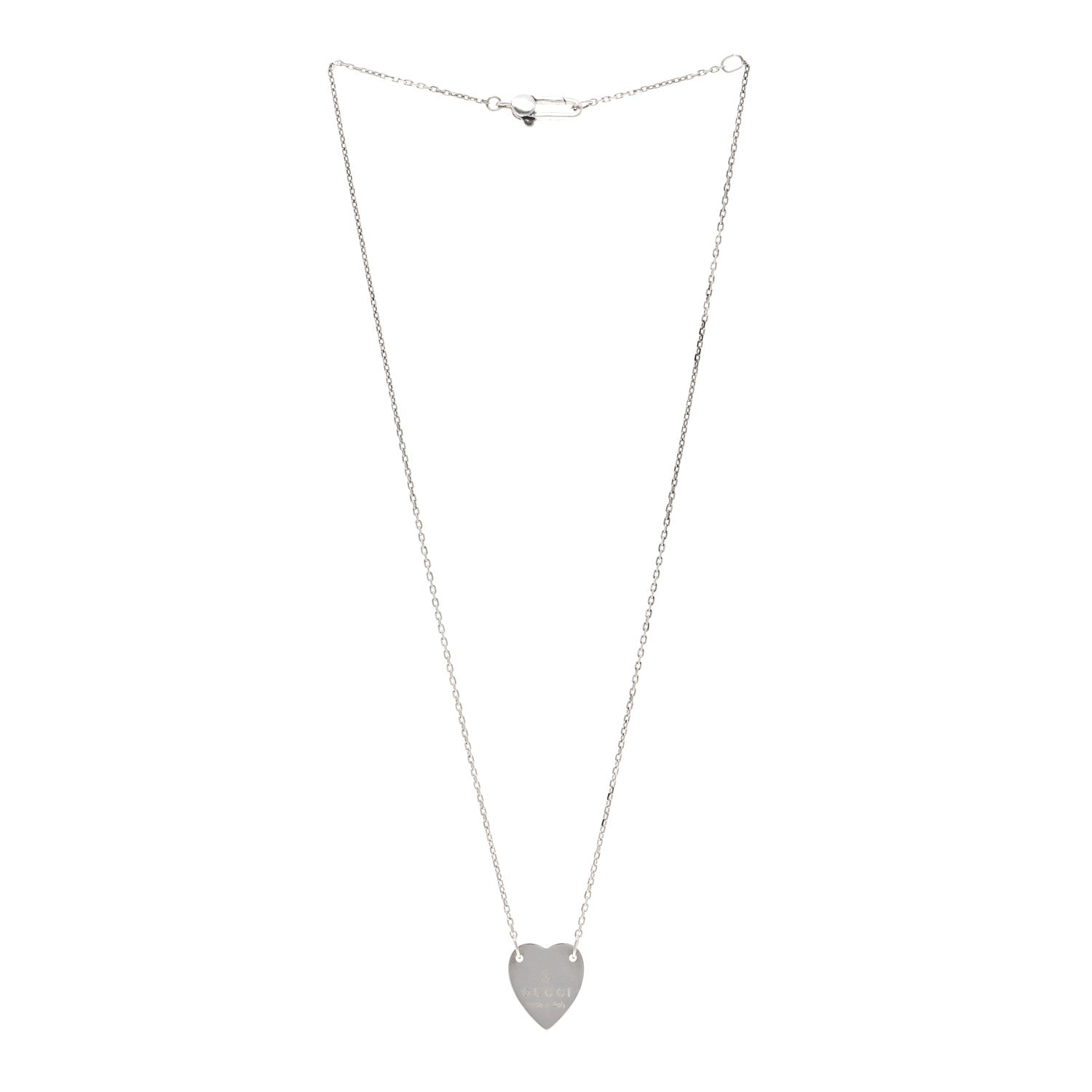 Gucci Sterling Silver Trademark Heart Pendant Necklace 3 of 6