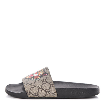 Gucci GG Supreme Monogram Angry Cat Slide Sandals 38 Black Multicolor 1 of 9