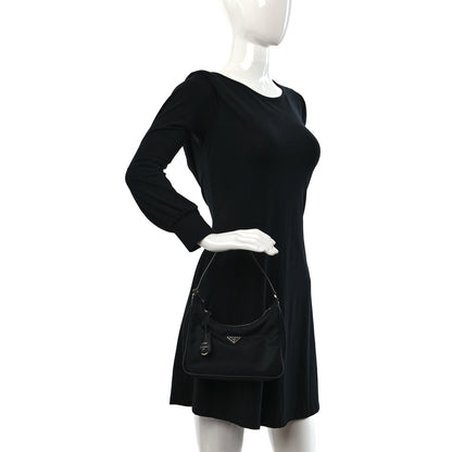 Prada Tessuto Nylon Saffiano Mini Re-Edition 2005 Bag Black 2 of 8