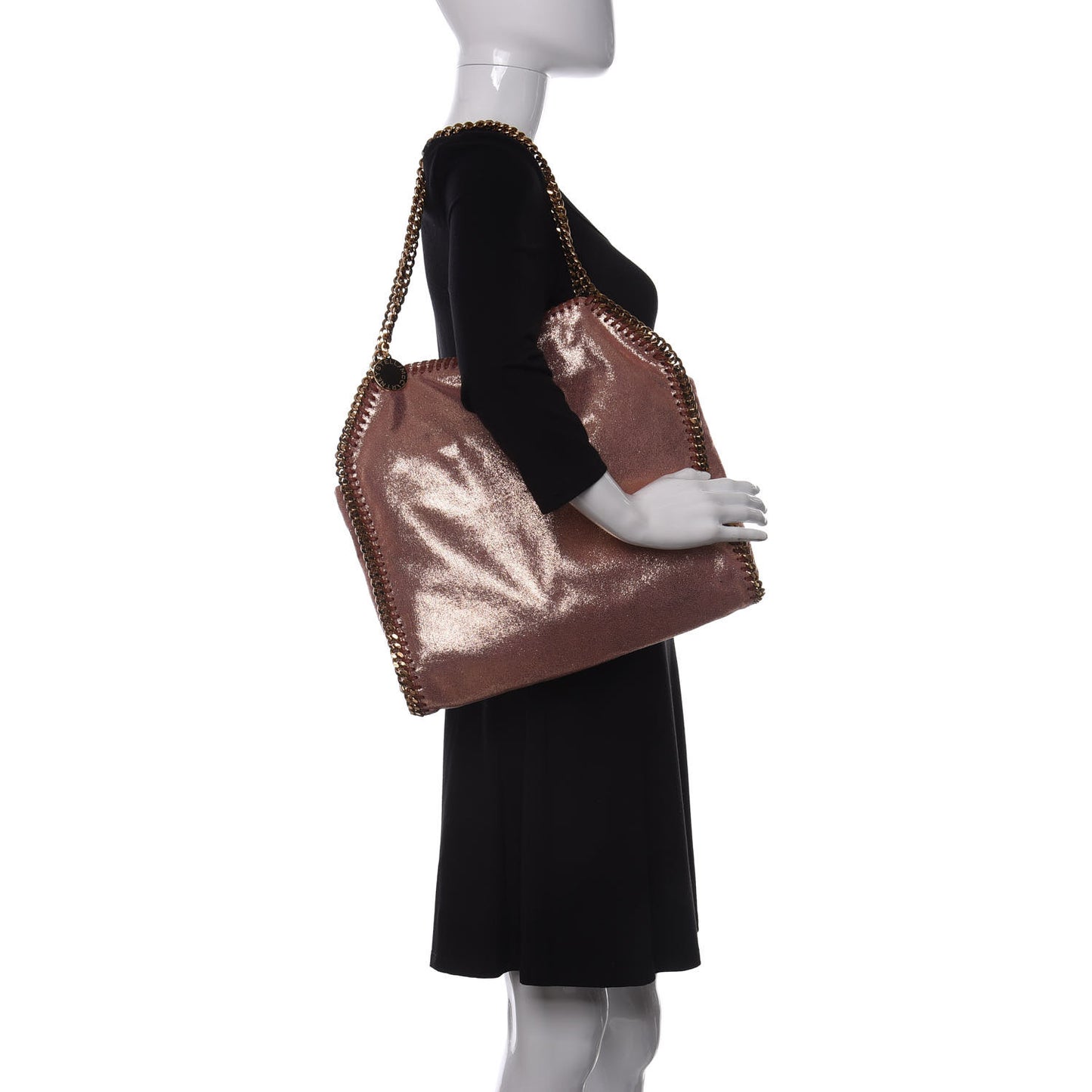 Metallic Shaggy Deer Small Falabella Tote Copper