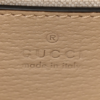 Gucci GG Supreme Monogram Textured Dollar Calfskin Web Mini Ophidia Padlock Top Handle Chain Shoulder Bag Beige Mystic White Oatmeal 6 of 13