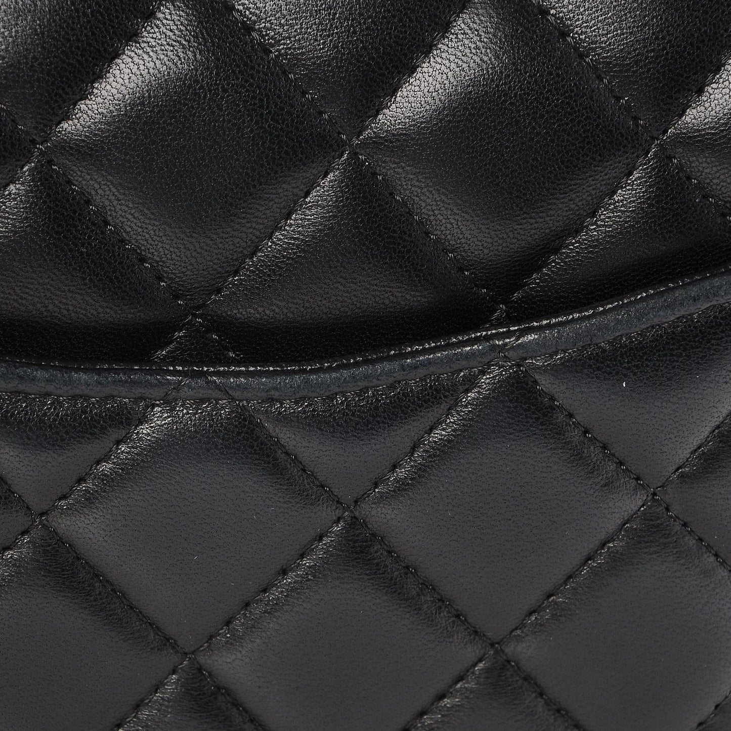 Lambskin Quilted Mini Rectangular Flap Black