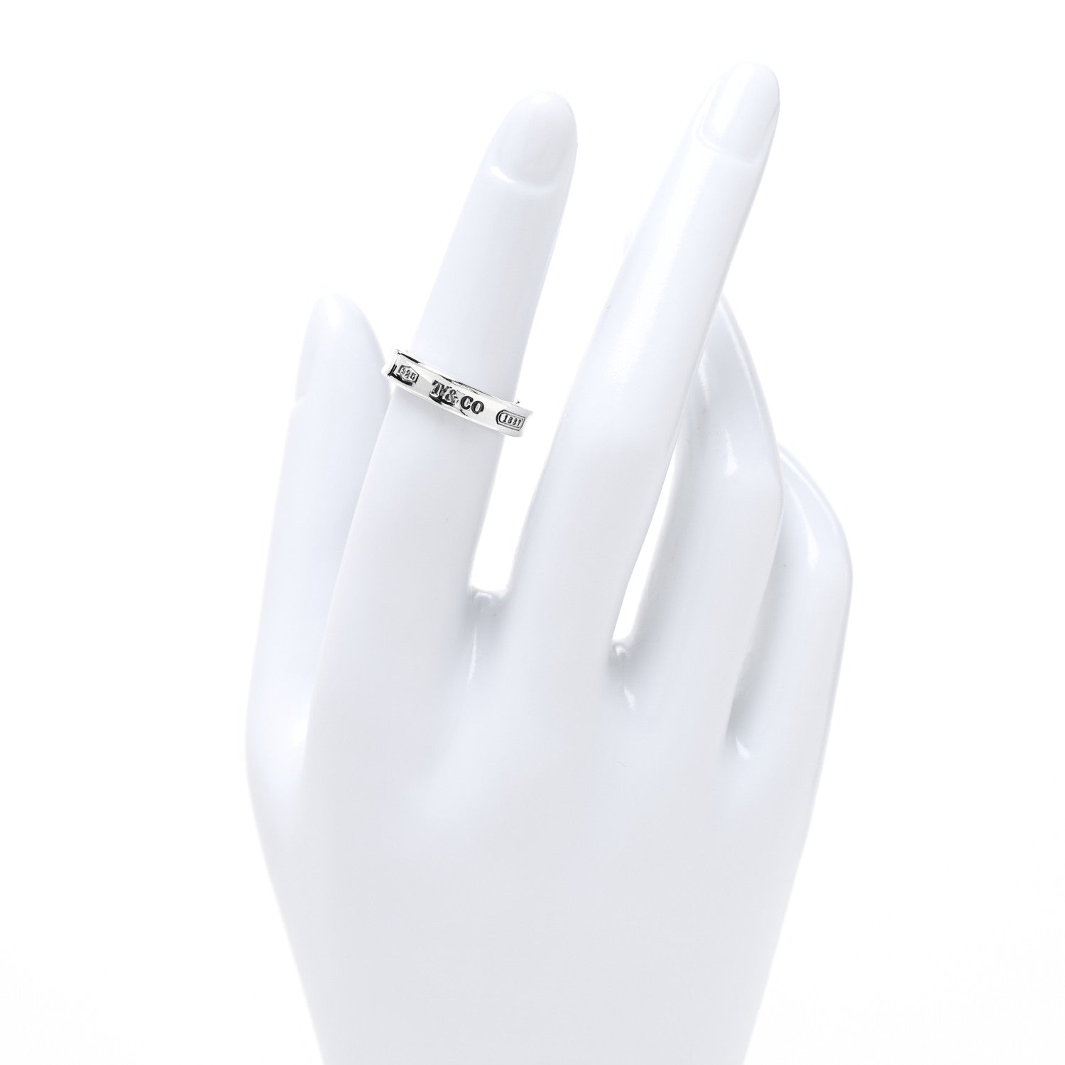 Tiffany Sterling Silver Narrow 1837 Band Ring 49 5 2 of 4