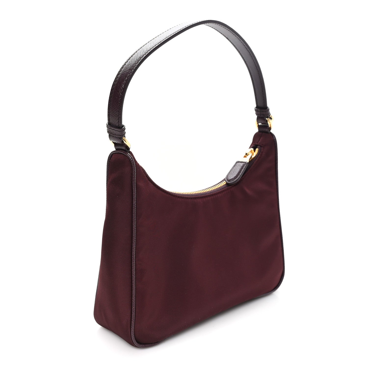 Prada Tessuto Nylon Saffiano Mini Re-Edition 2005 Bag Bordeaux 3 of 9