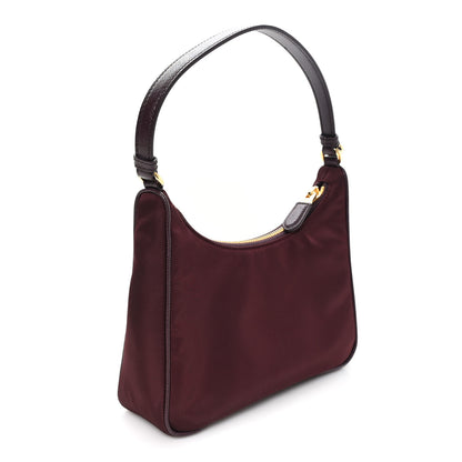 Prada Tessuto Nylon Saffiano Mini Re-Edition 2005 Bag Bordeaux 3 of 9