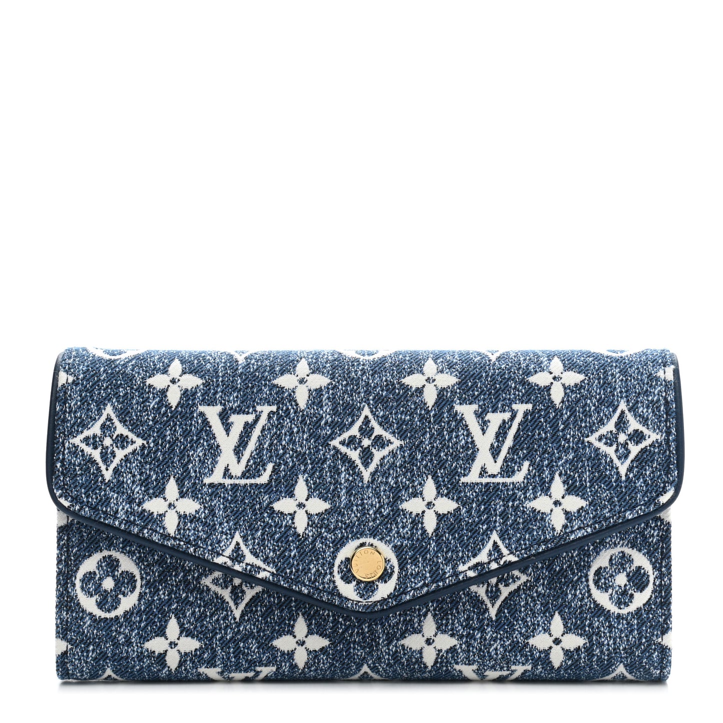 Monogram Jacquard Denim Sarah Wallet Bleu