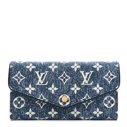 Louis Vuitton Monogram Jacquard Denim Sarah Wallet Bleu 1 of 8