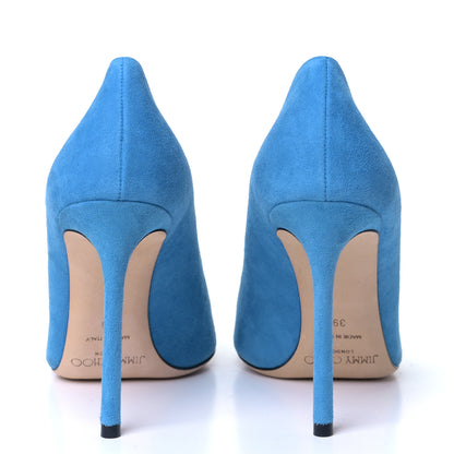 Jimmy Choo Suede Romy 100 Pumps 39 Robot Blue 5 of 9