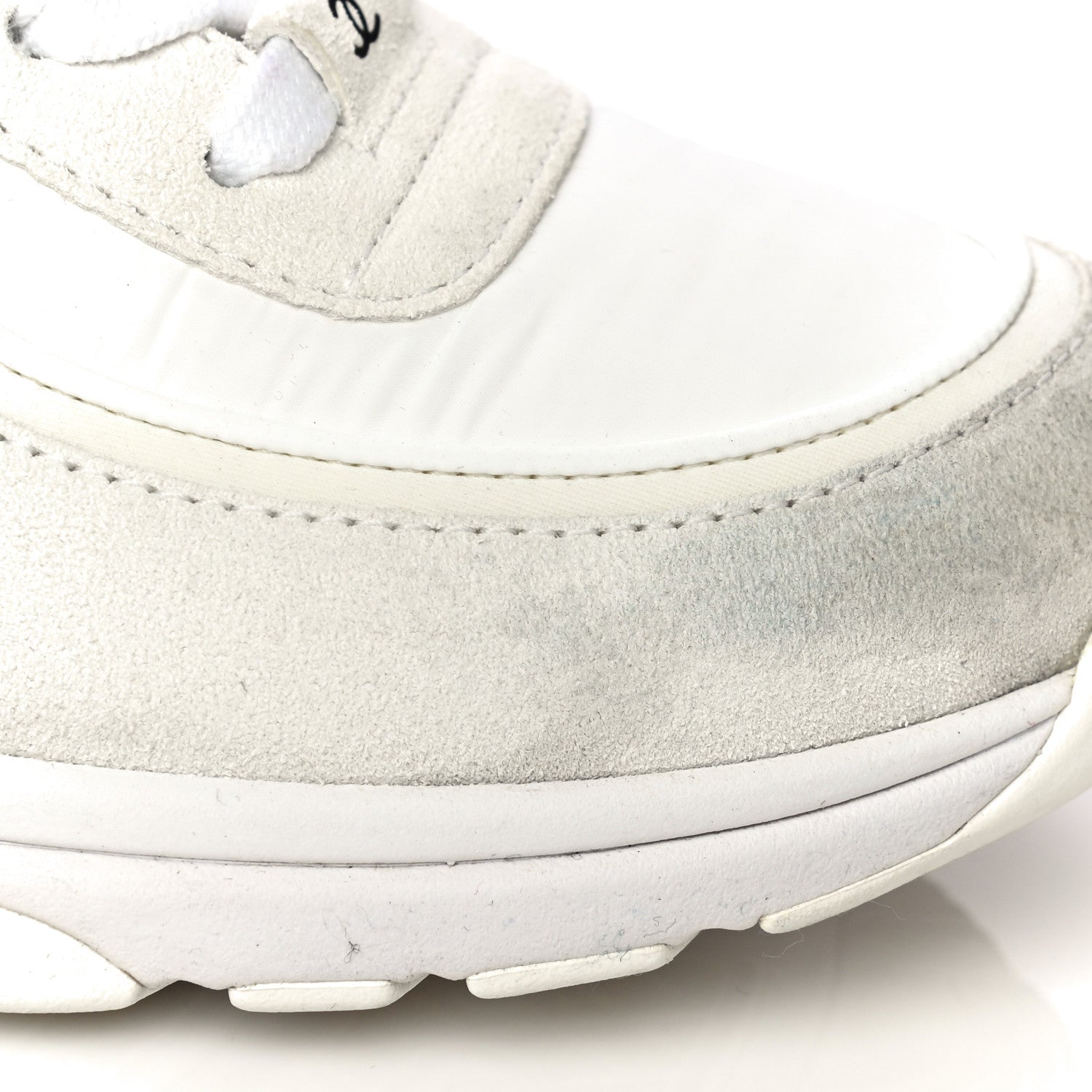 Chanel Suede Calfskin Fabric CC Sneakers 39.5 White 24 of 32