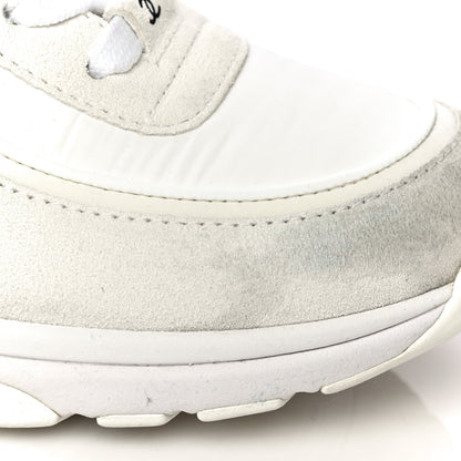 Chanel Suede Calfskin Fabric CC Sneakers 39.5 White 24 of 32